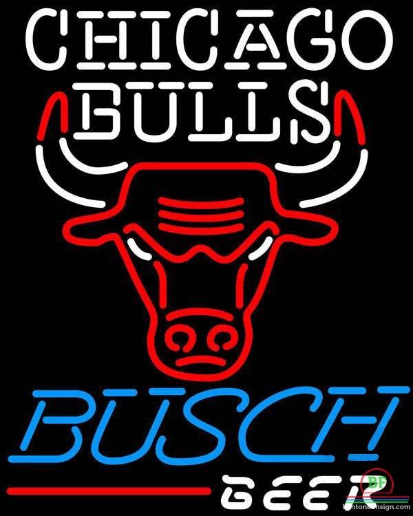 Custom Busch Beer Chicago Bulls Neon Sign NBA Teams Neon Light