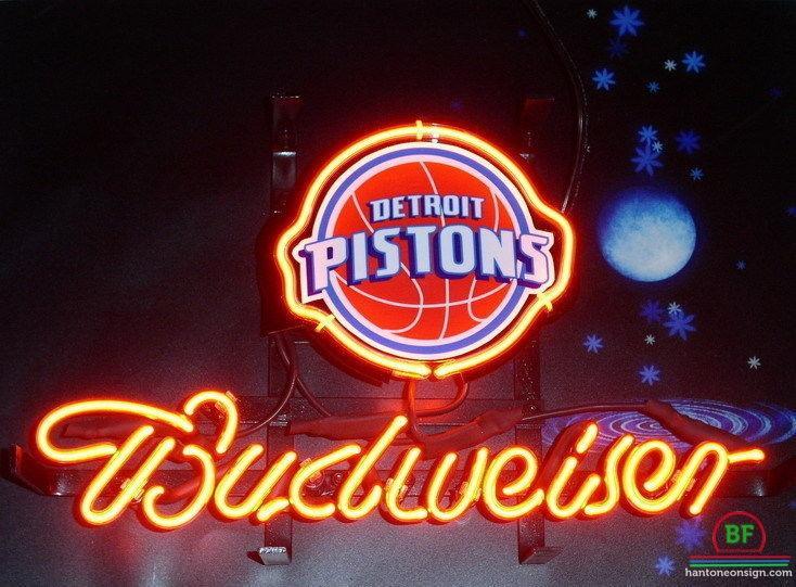 Custom Budweiser Detroit Pistons Neon Sign NBA Teams Neon Light