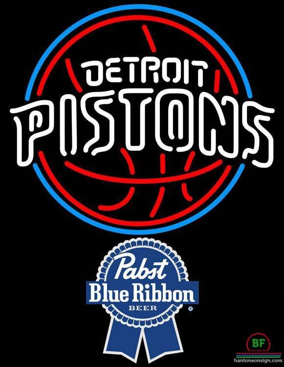Custom Pabst Blue Ribbon Detroit Pistons Neon Sign NBA Teams Neon Light