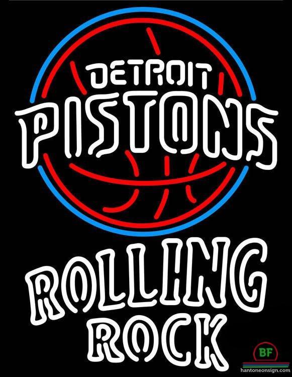 Custom Rolling Rock Detroit Pistons Neon Sign NBA Teams Neon Light