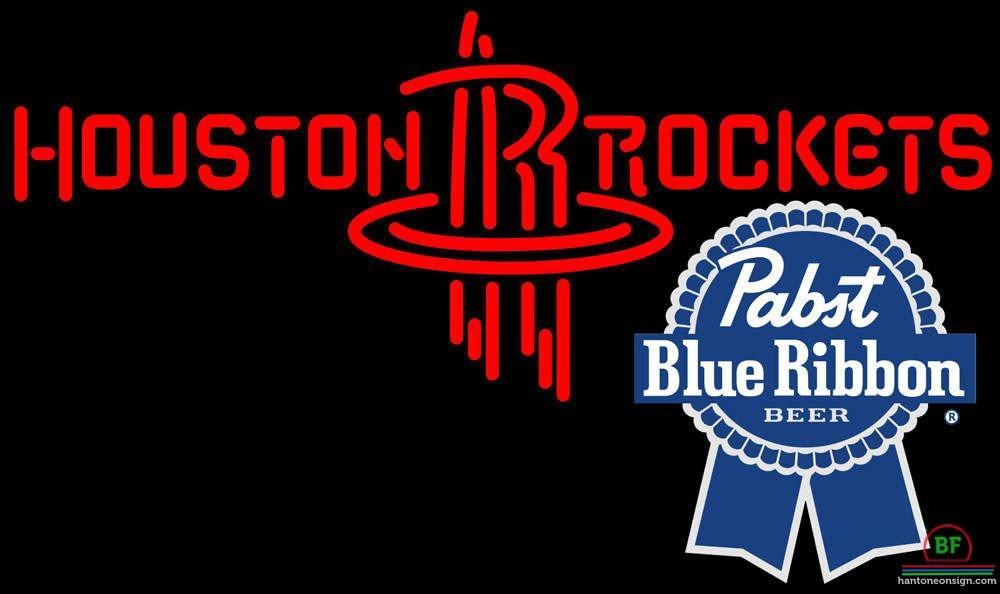 Custom Pabst Blue Ribbon Houston Rockets Neon Sign NBA Teams Neon Light