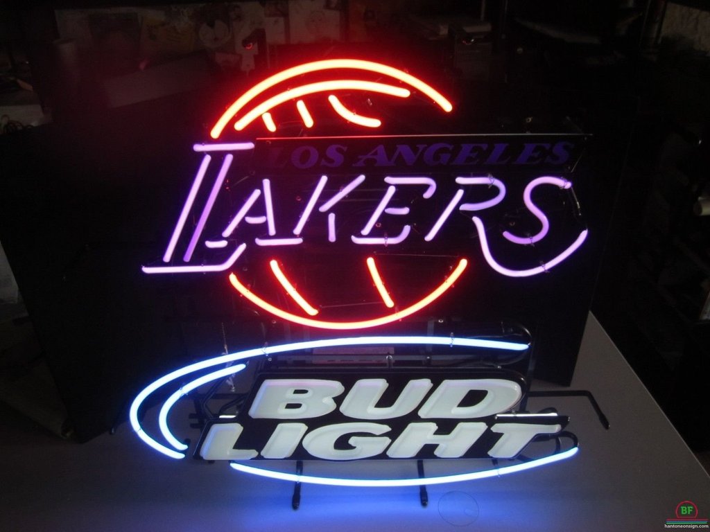 Custom Bud Light Los Angeles Lakers Neon Sign NBA Teams Neon Light