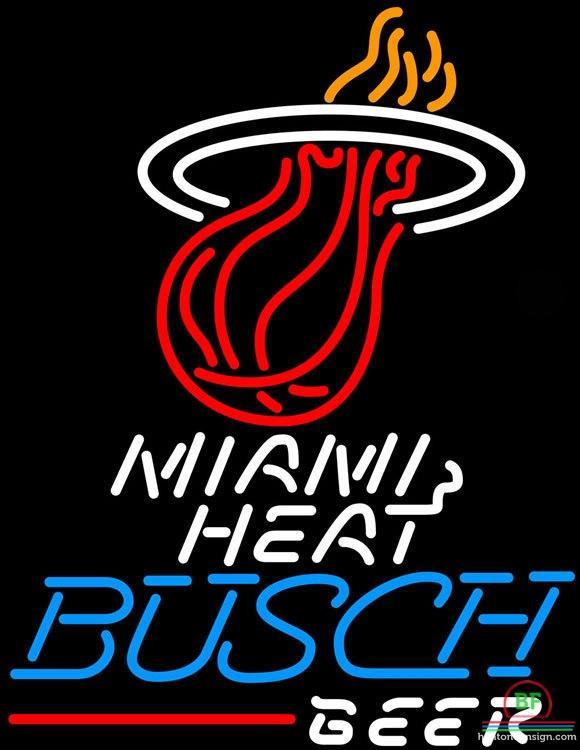 Custom Busch Beer Miami Heat Neon Sign NBA Teams Neon Light