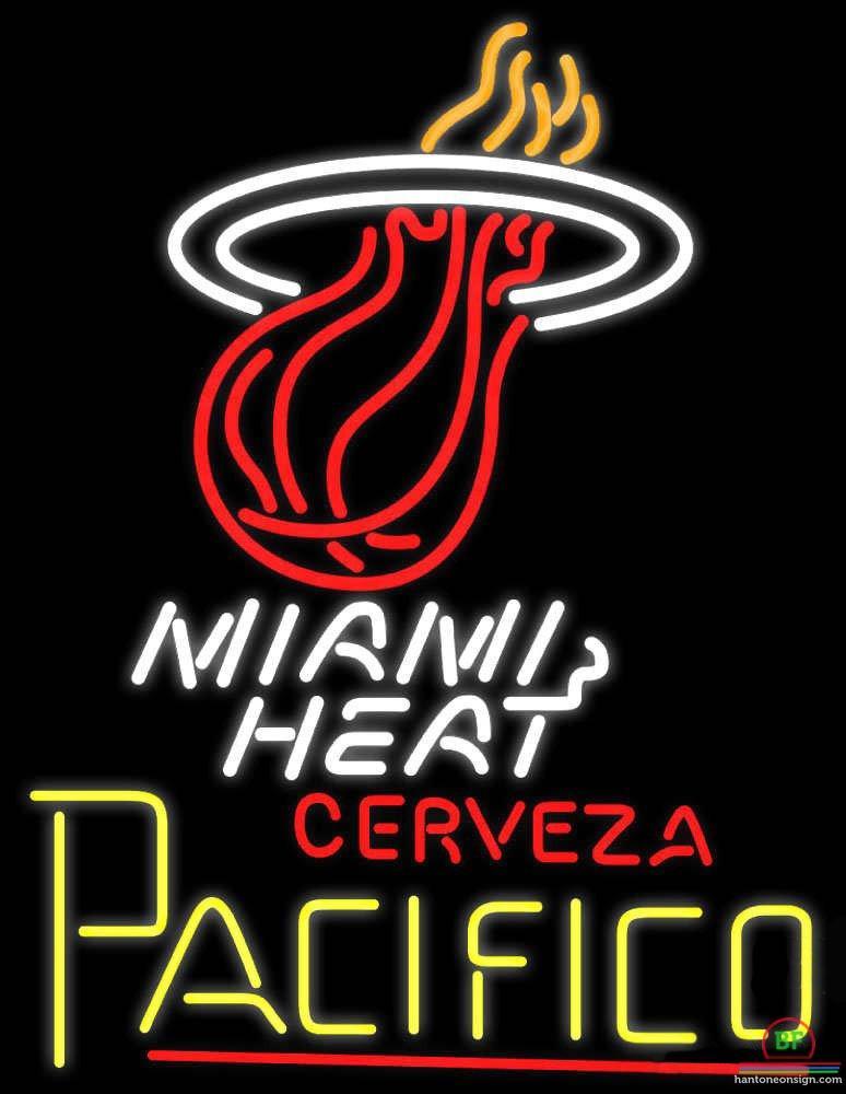 Custom Cerveza Pacifico Miami Heat Neon Sign NBA Teams Neon Light