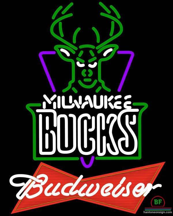Custom Budweiser Milwaukee Bucks Neon Sign NBA Teams Neon Light