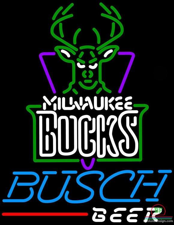 Custom Busch Beer Milwaukee Bucks Neon Sign NBA Teams Neon Light