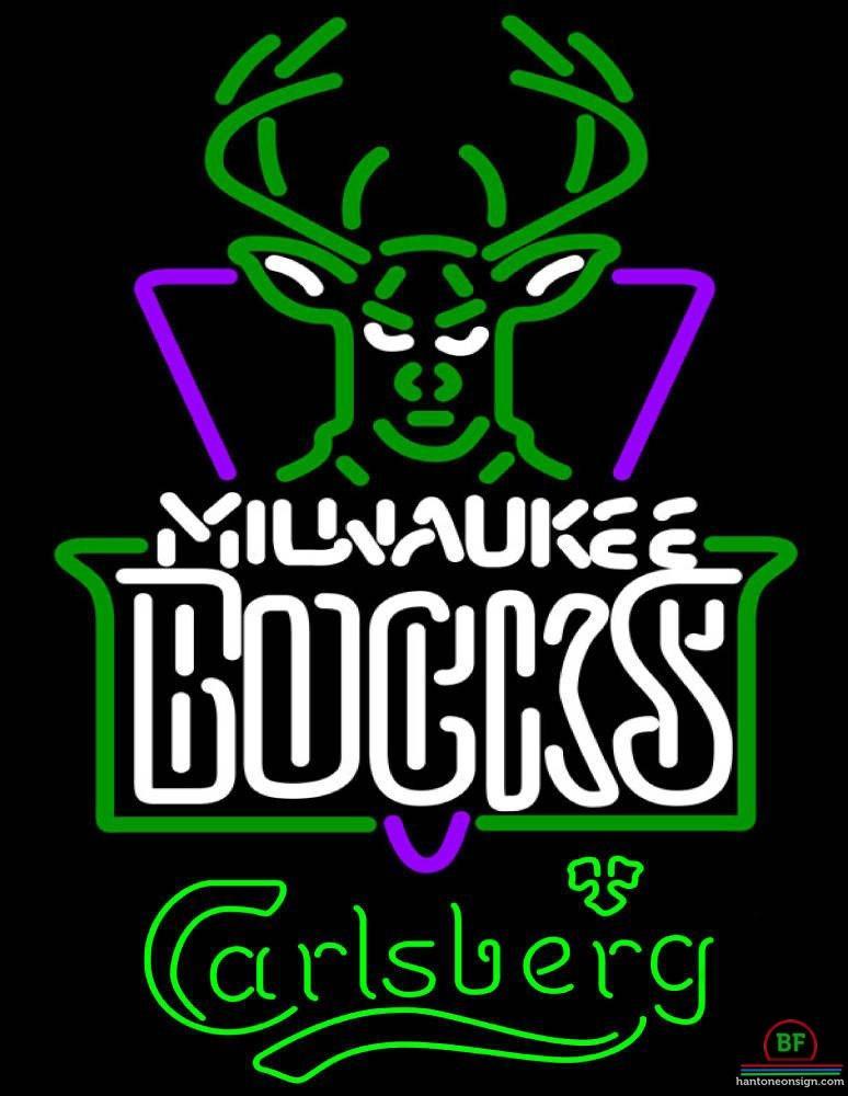 Custom Carlsberg Milwaukee Bucks Neon Sign NBA Teams Neon Light