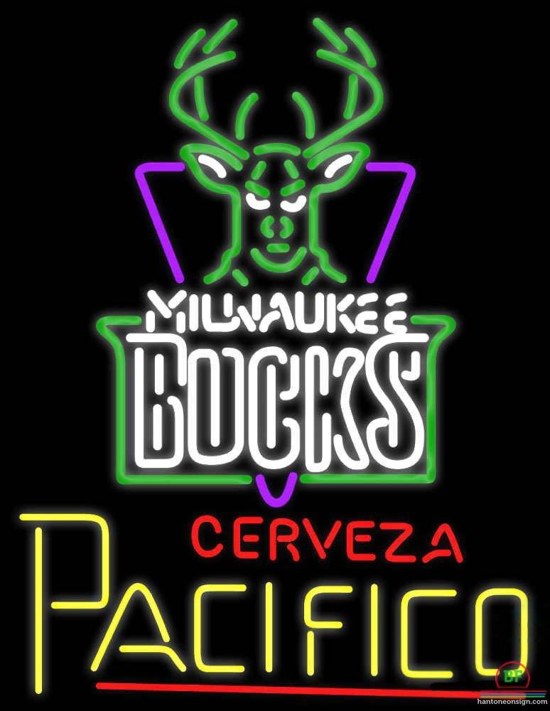 Custom Cerveza Pacifico Milwaukee Bucks Neon Sign NBA Teams Neon Light