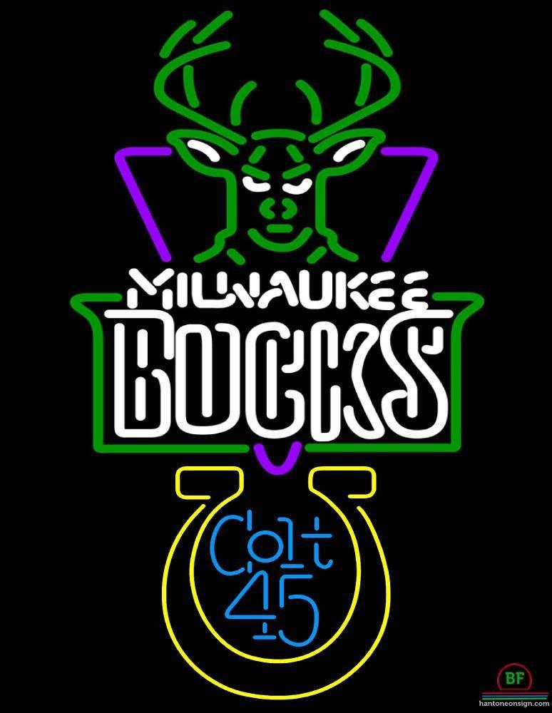 Custom Colt 45 Milwaukee Bucks Neon Sign NBA Teams Neon Light