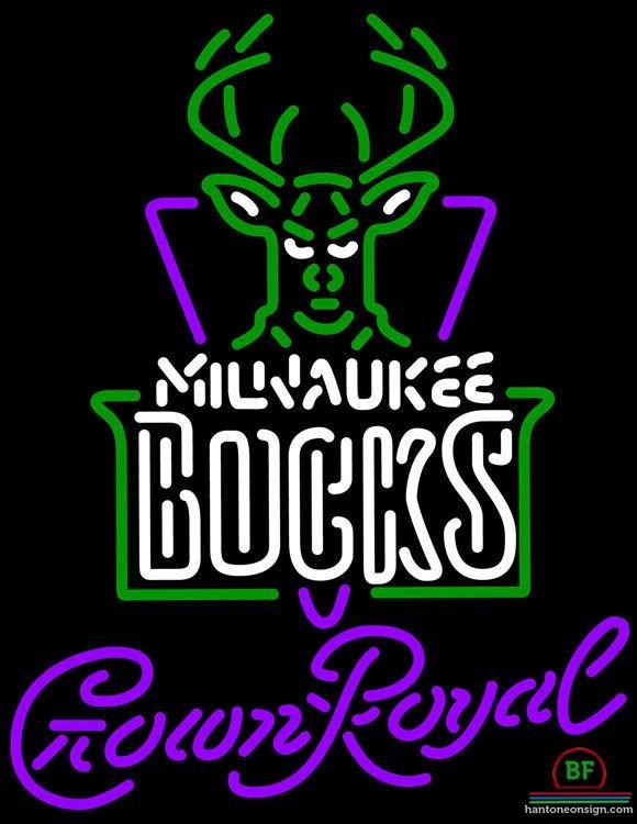 Custom Crown Royal Milwaukee Bucks Neon Sign NBA Teams Neon Light