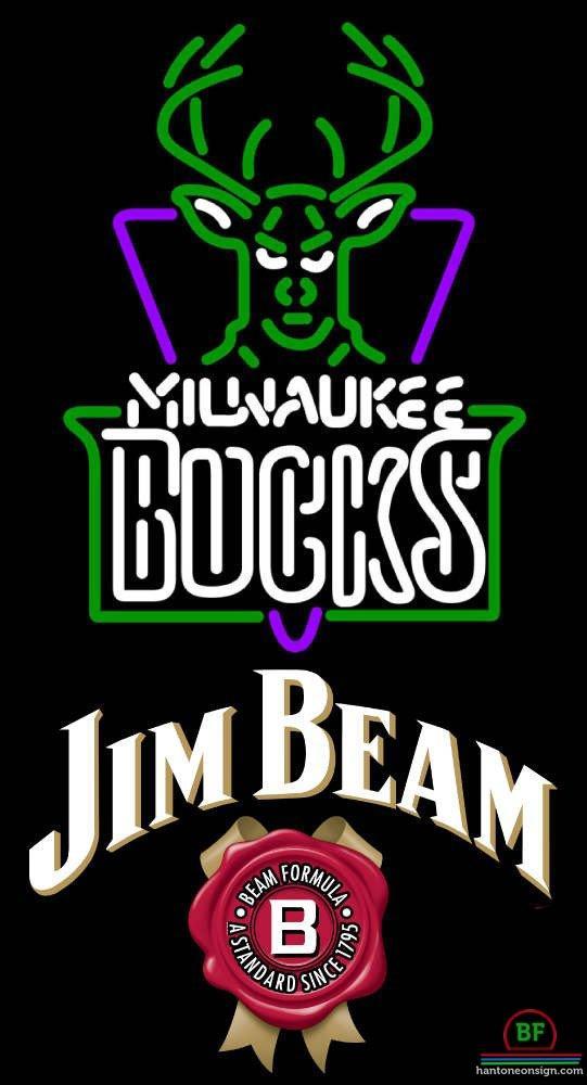 Custom Jim Beam Milwaukee Bucks Neon Sign NBA Teams Neon Light