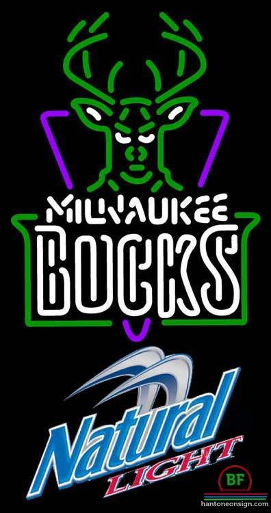 Custom Natural Light Milwaukee Bucks Neon Sign NBA Teams Neon Light