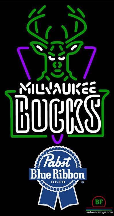 Custom Pabst Blue Ribbon Milwaukee Bucks Neon Sign NBA Teams Neon Light