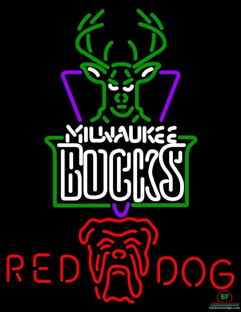 Custom Red Dog Milwaukee Bucks Neon Sign NBA Teams Neon Light
