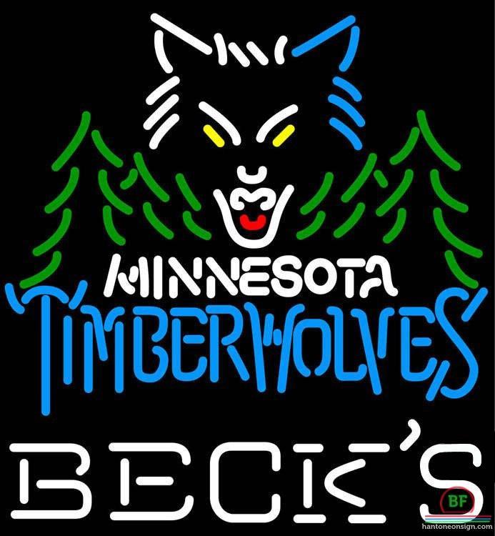 Custom Becks Minnesota Timber Neon Sign NBA Teams Neon Light