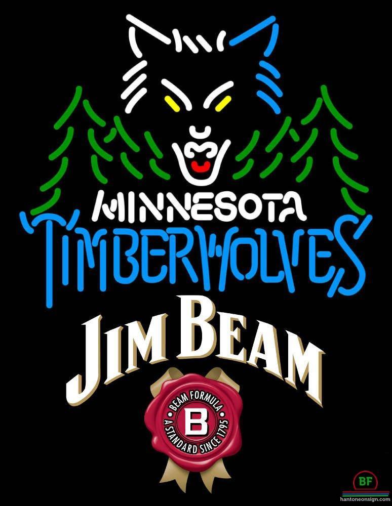 Custom Jim Beam Minnesota Timber Neon Sign NBA Teams Neon Light