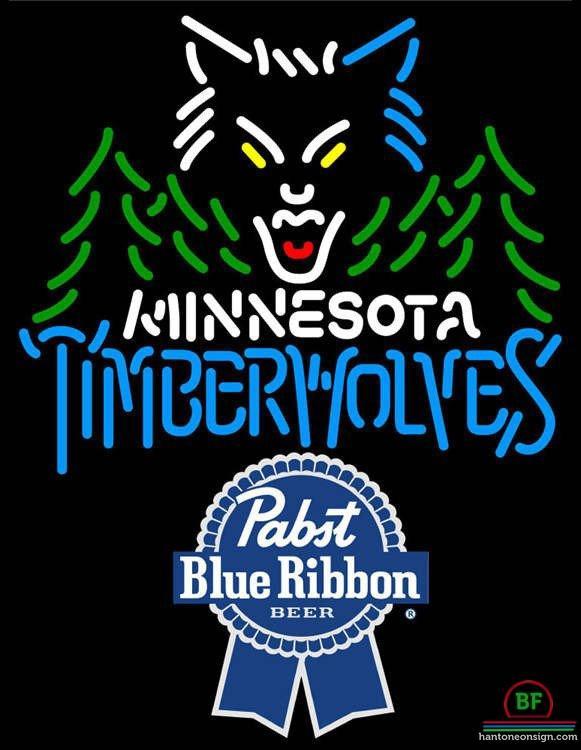 Custom Pabst Blue Ribbon Minnesota Timber Neon Sign NBA Teams Neon Light