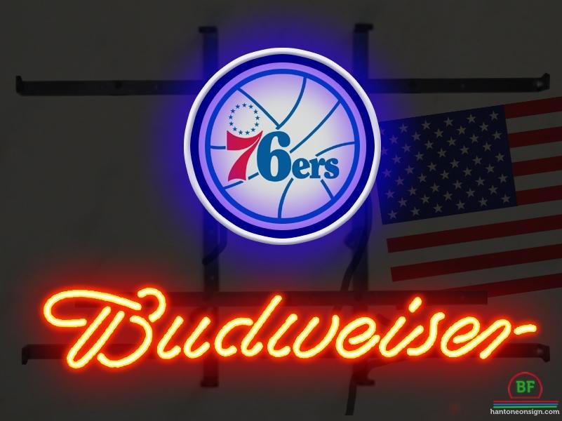 Custom Budweiser Philadelphia 76ers Neon Sign NBA Teams Neon Light