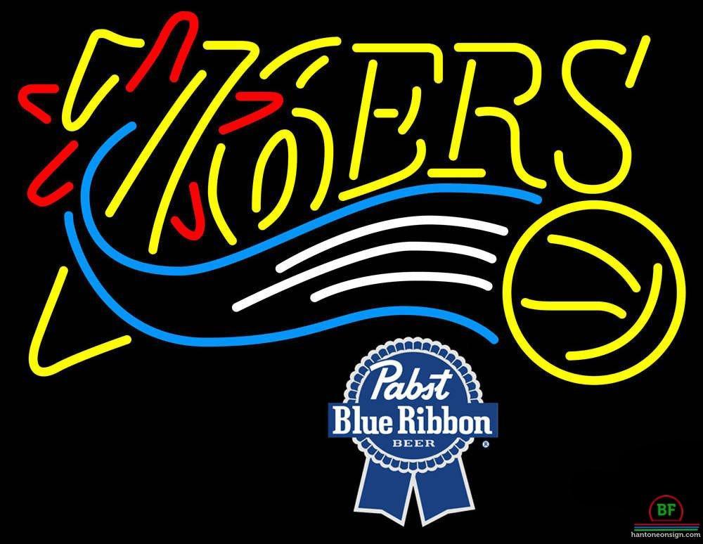 Custom Pabst Blue Ribbon Philadelphia 76ers Neon Sign NBA Teams Neon Light