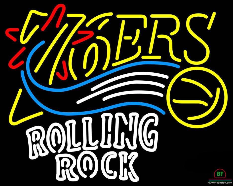 Custom Rolling Rock Philadelphia 76ers Neon Sign NBA Teams Neon Light