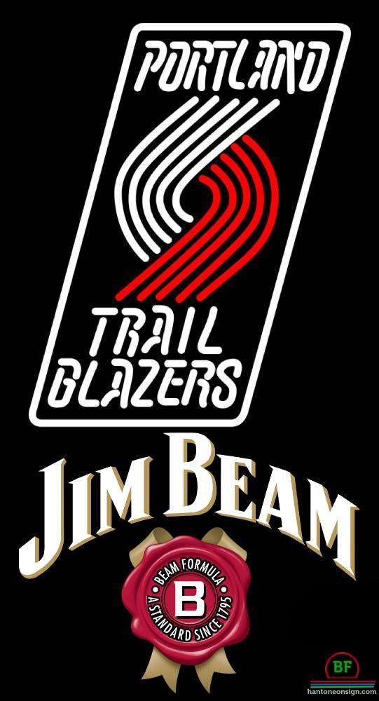 Custom Jim Beam Portland Trail Blazers Neon Sign NBA Teams Neon Light