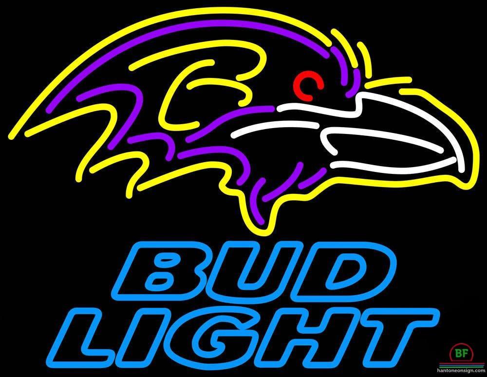Custom Bud Light Baltimore Ravens Neon Sign NFL Teams Neon Light
