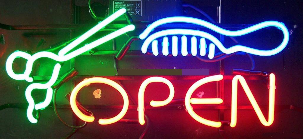Custom Salon Barber Open Neon Sign