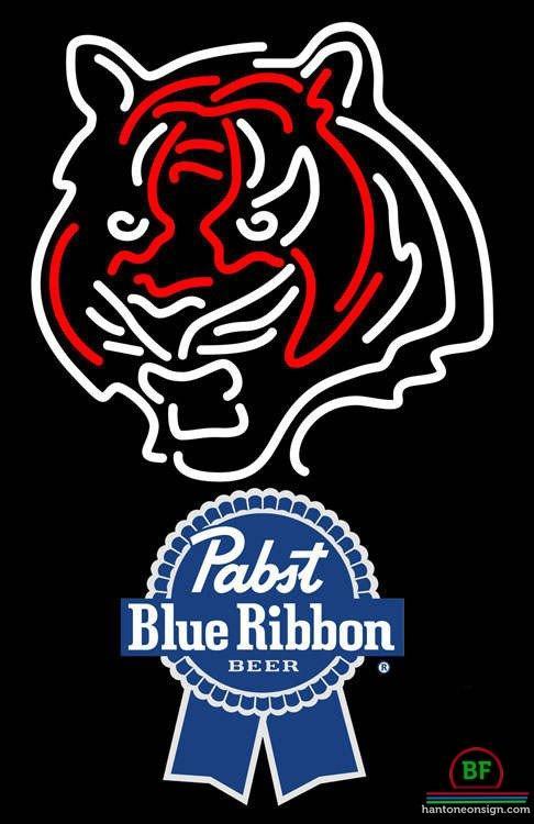 Custom Pabst Blue Ribbon Cincinnati Bengals Neon Sign NFL Teams Neon Light