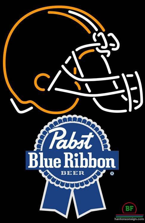 Custom Pabst Blue Ribbon Cleveland Browns Neon Sign NFL Teams Neon Light