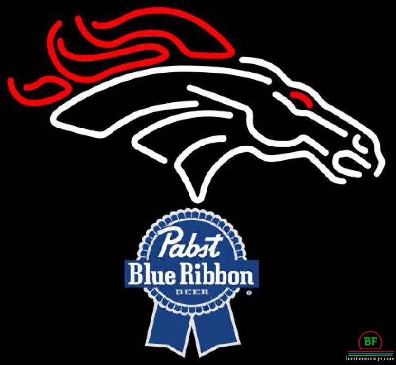 Custom Pabst Blue Ribbon Denver Broncos Neon Sign NFL Teams Neon Light