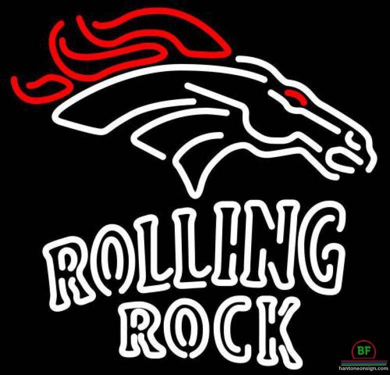 Custom Rolling Rock Denver Broncos Neon Sign NFL Teams Neon Light