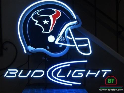 Custom Bud Light Houston Texans Helmet Neon Sign NFL Teams Neon Light