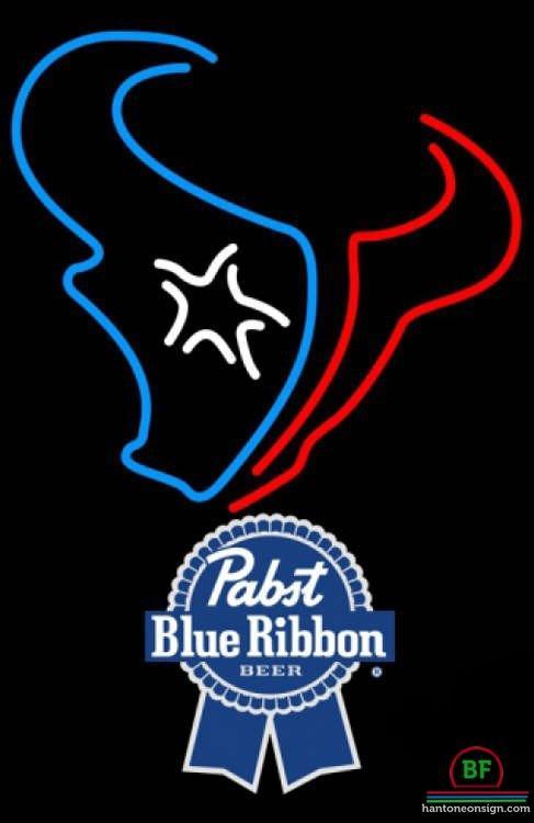 Custom Pabst Blue Ribbon Houston Texans Neon Sign NFL Teams Neon Light