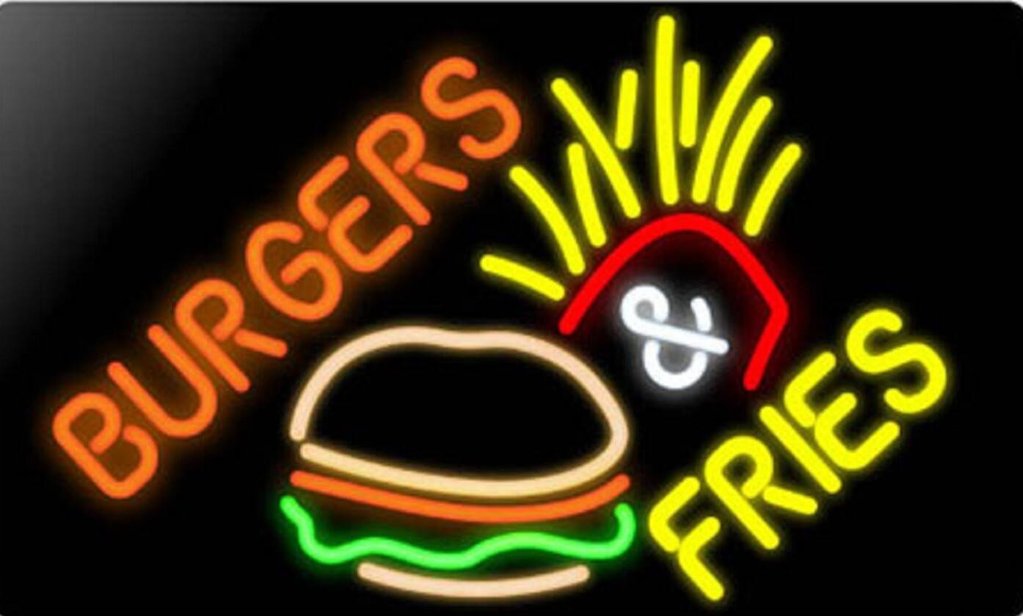 Custom Burger Fries Neon Sign