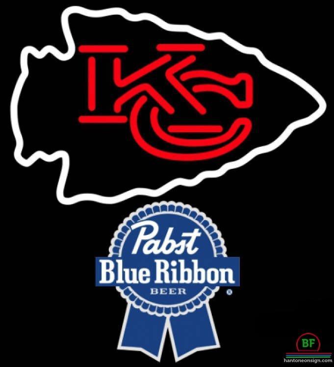 Custom Pabst Blue Ribbon Kansas City Chiefs Neon Sign NFL Teams Neon Light