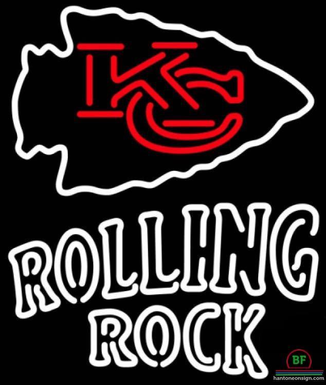 Custom Rolling Rock Kansas City Chiefs Neon Sign NFL Teams Neon Light