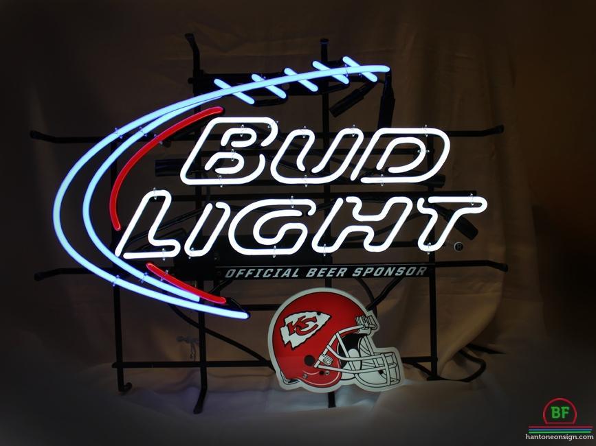 Custom Bud Light Kansas City Chiefs Helmet Neon Sign NFL Teams Neon Light