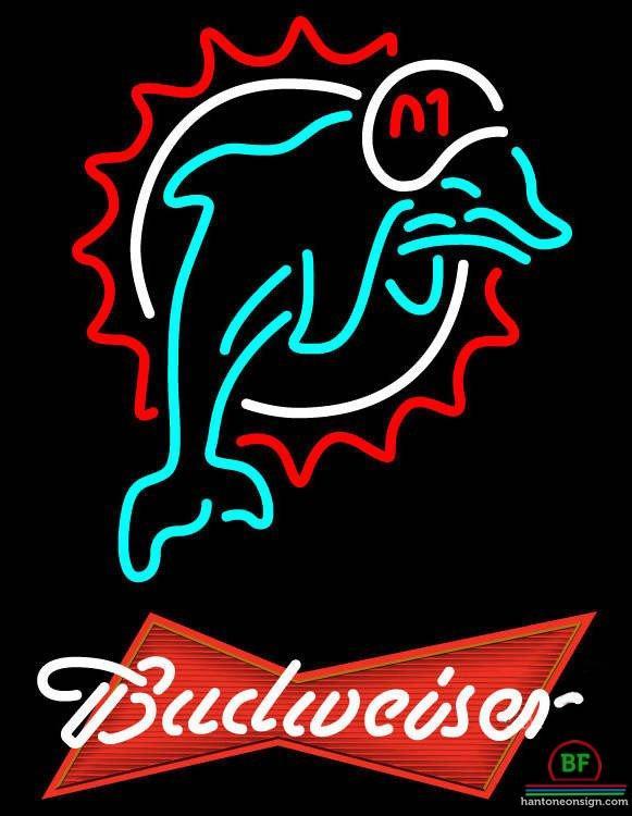 Custom Budweiser Miami Dolphins Neon Sign NFL Teams Neon Light