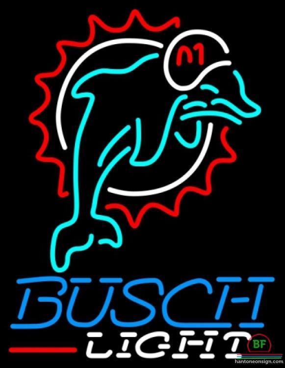 Custom Busch Light Miami Dolphins Neon Sign NFL Teams Neon Light