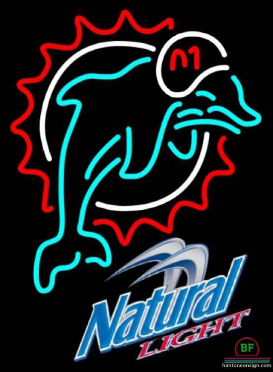 Custom Natural Light Miami Dolphins Neon Sign NFL Teams Neon Light
