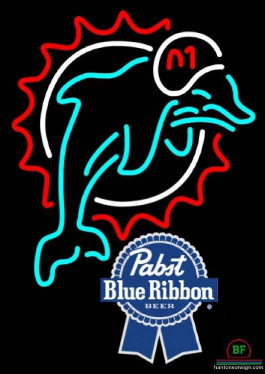 Custom Pabst Blue Ribbon Miami Dolphins Neon Sign NFL Teams Neon Light