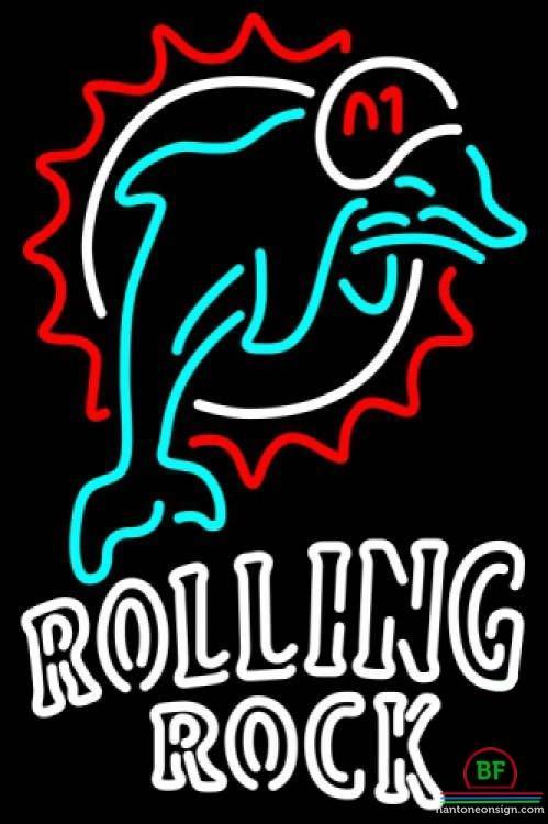 Custom Rolling Rock Miami Dolphins Neon Sign NFL Teams Neon Light
