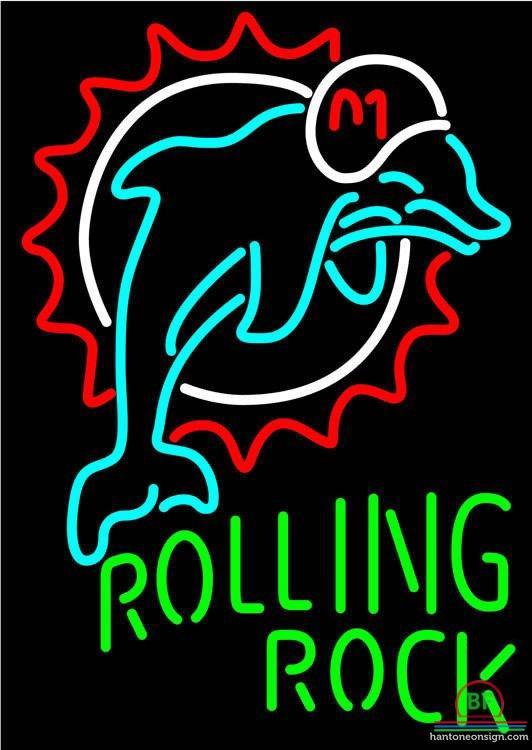 Custom Rolling Rock Miami Dolphins Neon Sign NFL Teams Neon Light