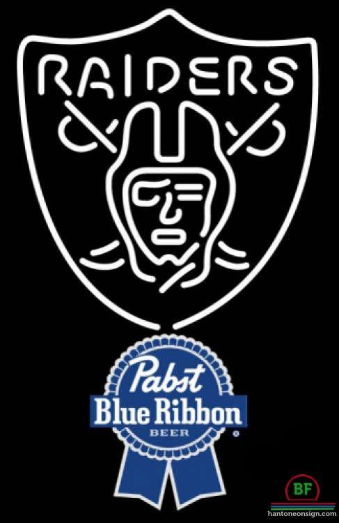 Custom Pabst Blue Ribbon Oakland Raiders Neon Sign NFL Teams Neon Light