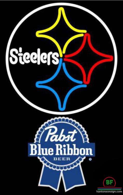 Custom Pabst Blue Ribbon Pittsburgh Steelers Neon Sign NFL Teams Neon Light