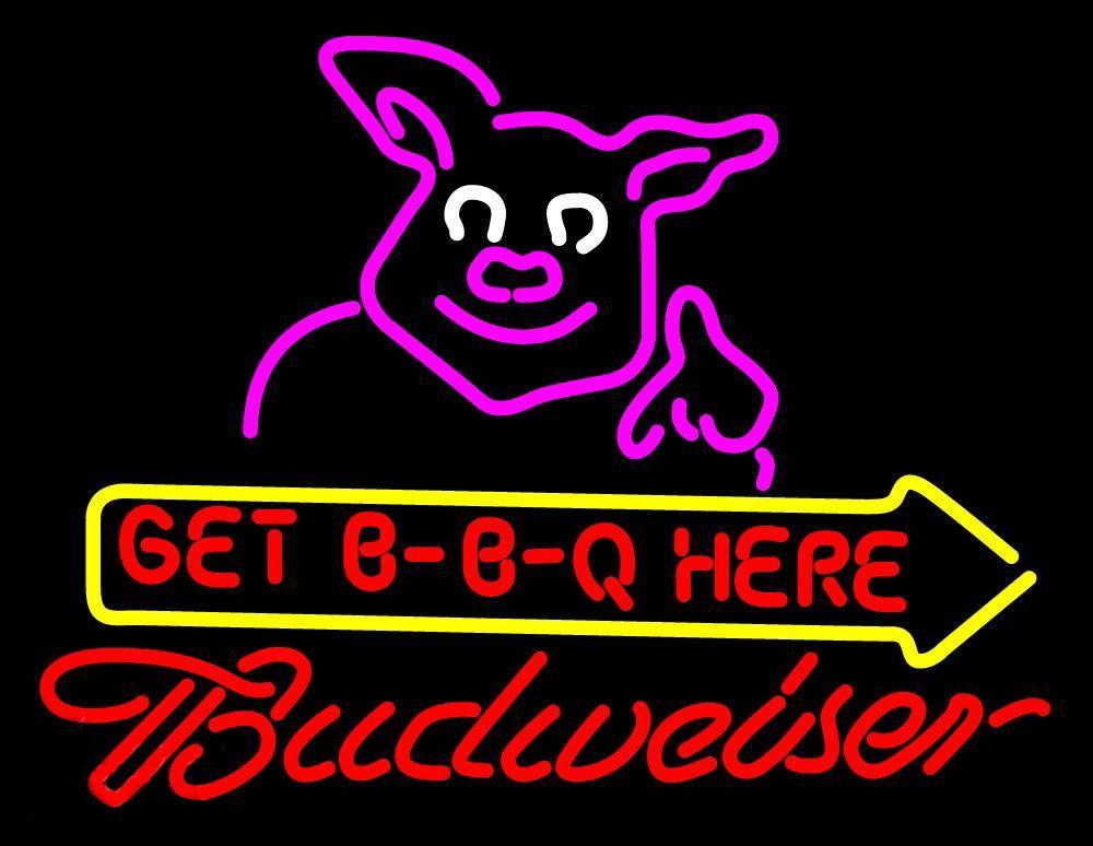Custom Budweiser Get BBQ Here Neon Sign