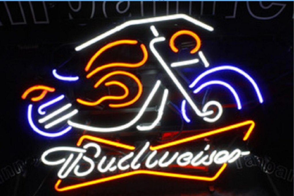 Custom Budweiser Motorcycle Neon Sign
