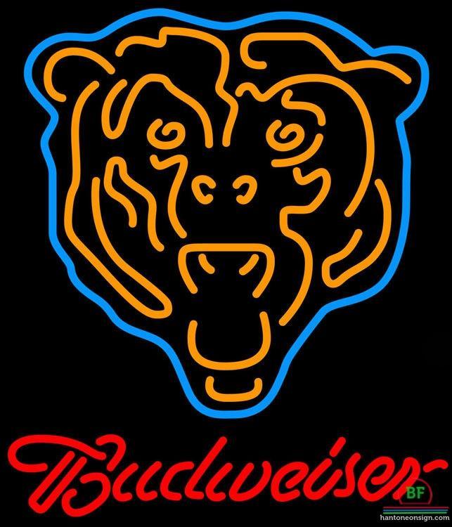Custom Budweiser Chicago Bears Neon Sign NFL Teams Neon Light