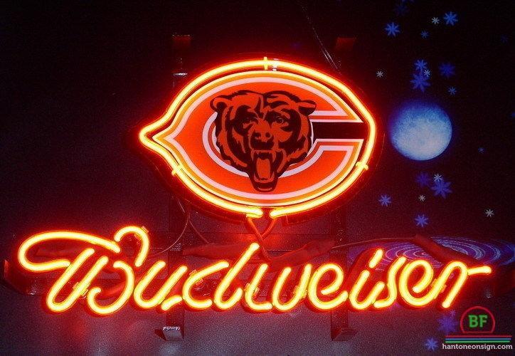 Custom Budweiser Chicago Bears Neon Sign NFL Teams Neon Light
