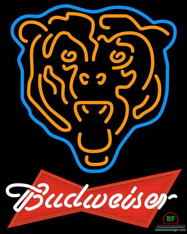 Custom Budweiser Chicago Bears Neon Sign NFL Teams Neon Light